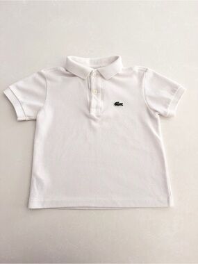 Lacoste Kids Classic White Polo Shirt • Size 4